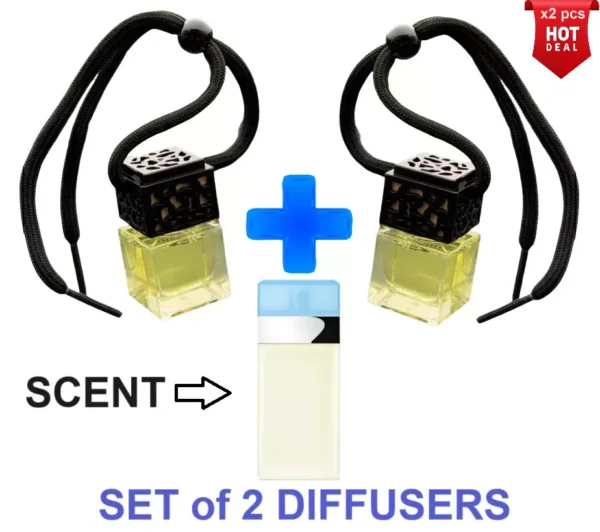 LIGHT BLUE Women's - SET of 2 BOTTLES - Car Air Freshener Inspired Oil Diffuser