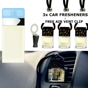 LIGHT BLUE Fragrance  SET of x3 BOTTLES  Car Air Freshener Oil Diffuser