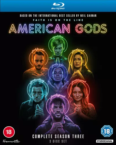 American Gods: Complete Season Three BLU-RAY (2021) Ricky Whittle cert 18 3 Brand New
