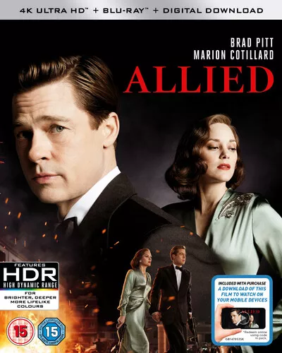 Allied DVD (2017) Brad Pitt, Zemeckis (DIR) cert 15 2 discs Brand New