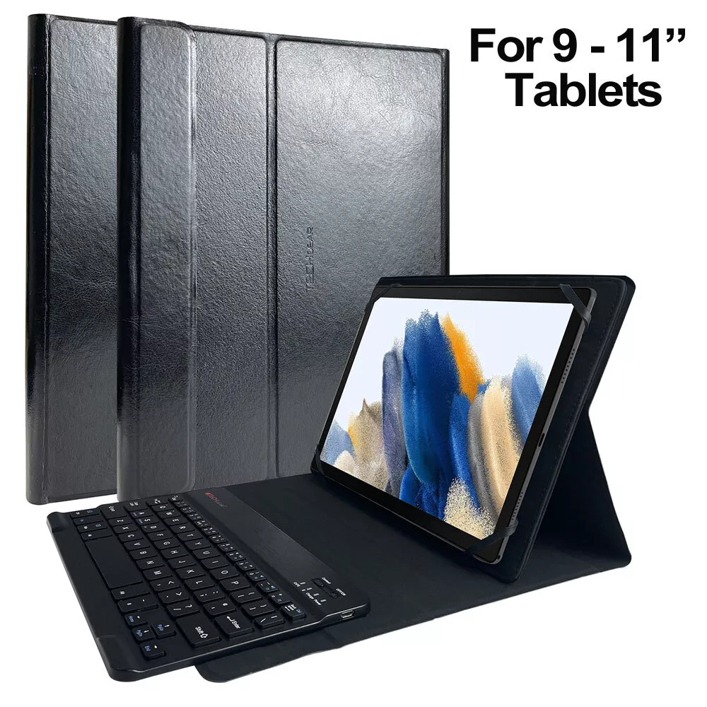 Black Leather Case & Black Bluetooh Keyboard for Amazon Fire HD 8 (2022) 8.0"