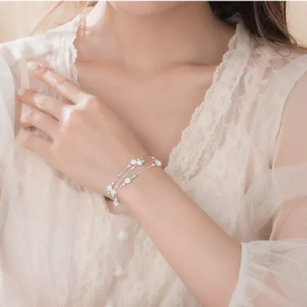 925 Sterling Silver Bead Linked Bracelet Women Girls Jewellery Gift UK - Image 6