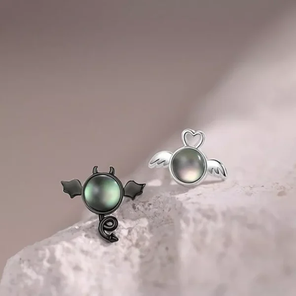 925 Sterling Silver Angel Demon Stud Earrings Jewellery Women Girls Gift UK - Image 3
