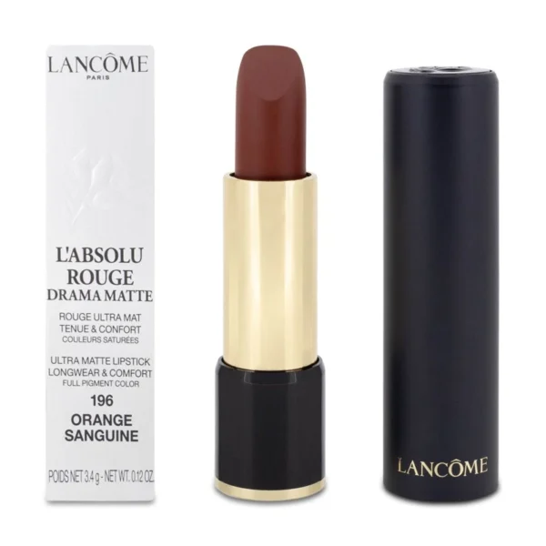 Lancome L'Absolu Rouge Drama Matte Lipstick 196 Orange Sanguine - Image 2