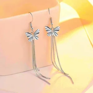 925 Sterling Silver Butterfly Drop Hook Stud Earrings Womens Jewellery Gift UK