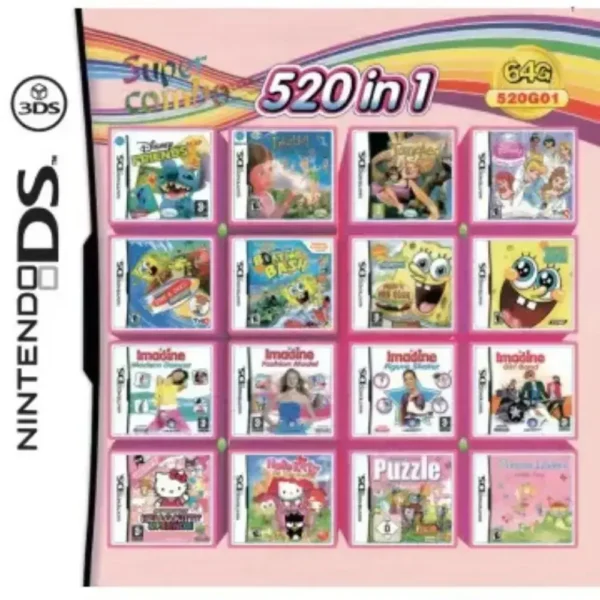 520 in 1 Nintendo DS, 3DS, DS Lite Compilation Game Cartridge Video Games