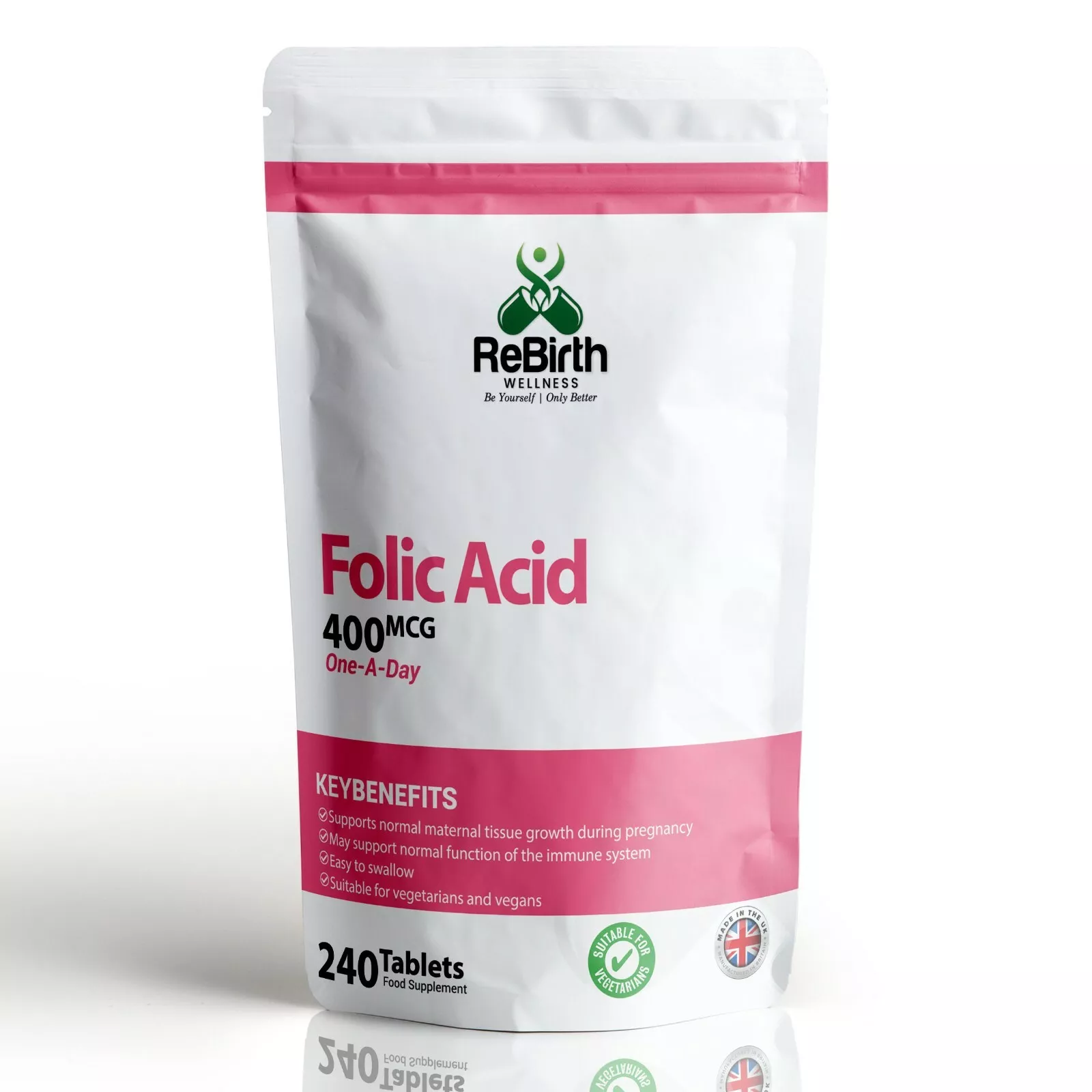 Folic Acid 240 tablets, 400mcg One A Day / Pregnancy Support Vitamin B9