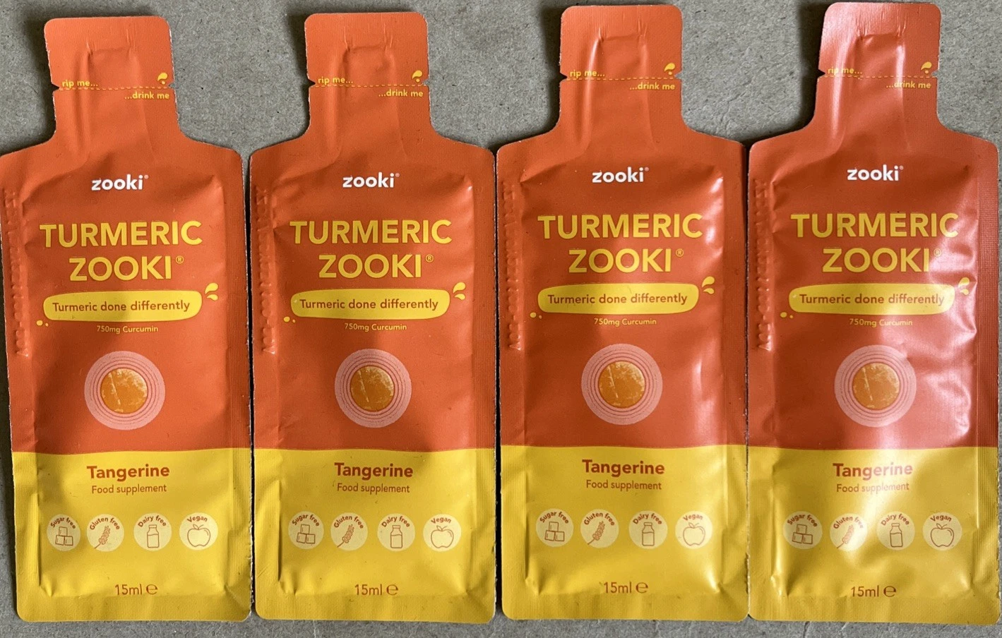 Zooki Vitamin Turmeric 750mg Curcumin (Liposomal) Tangerine 4 sachets