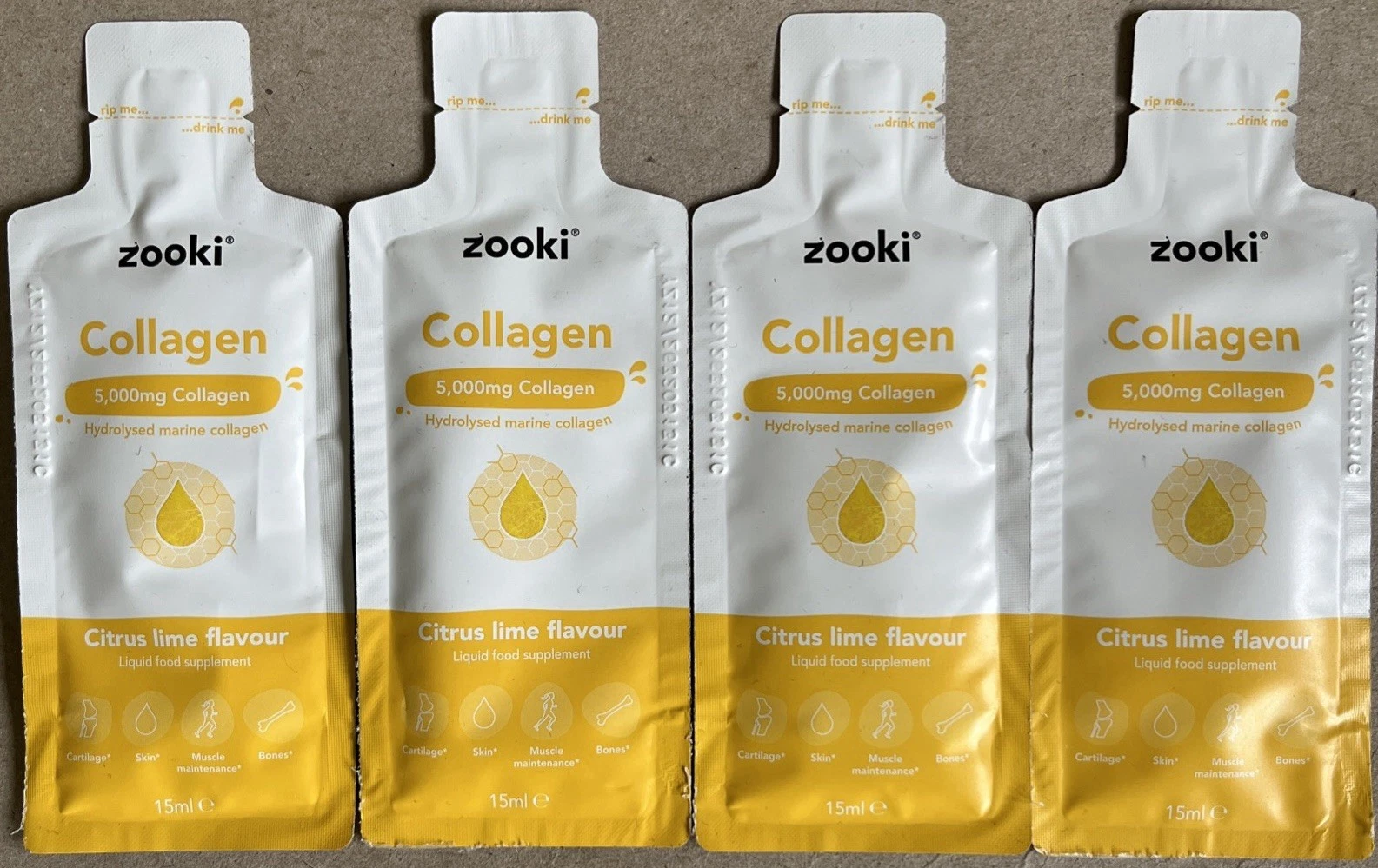 Zooki5000mg Marine Collagen Liquid Sachets Hydrolysed Marine Collagen 4 Sachets