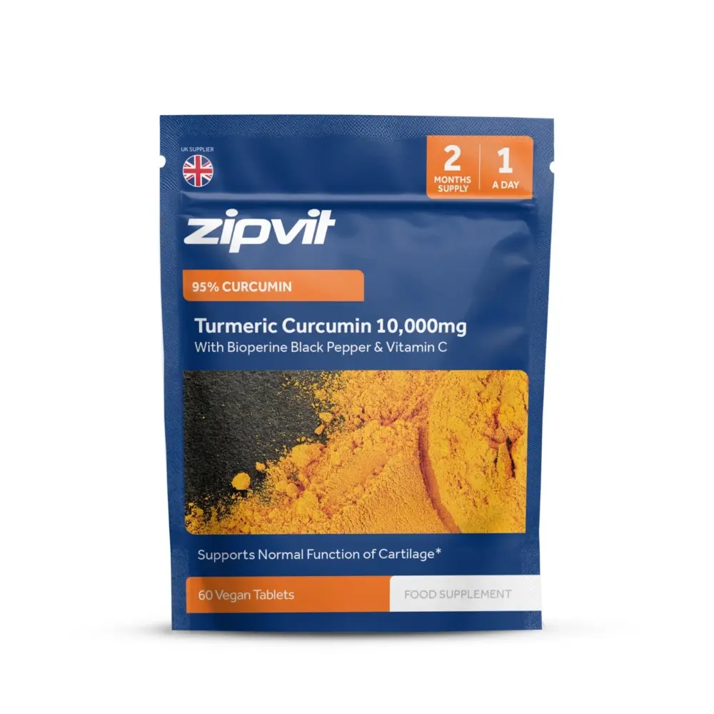 Zipvit Turmeric Curcumin 10,000mg with Vitamin C, High Strength Joint Support