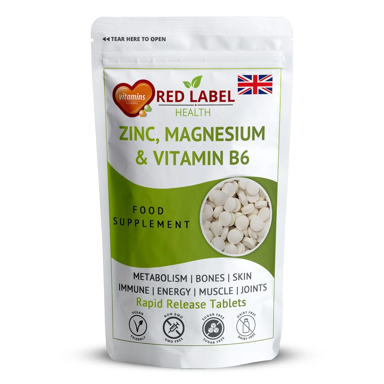 ZMA Zinc Magnesium Vitamin B6 180 Tablets Muscle Energy, Sleep Support |