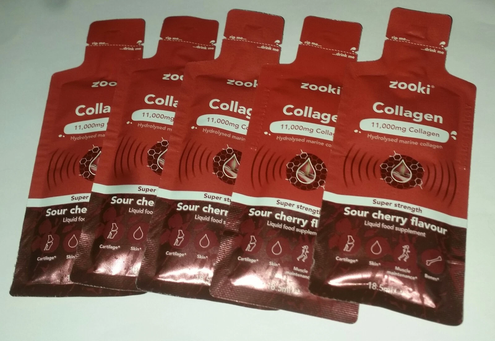 Zooki Collagen 11,000mg 5 x 18.5ml Sachets Sour Cherry