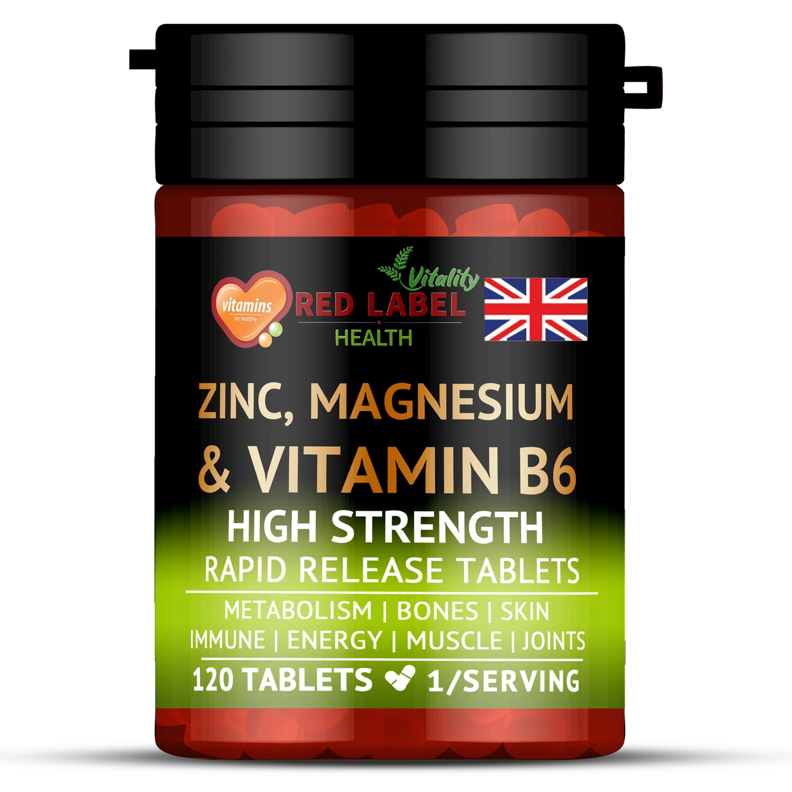ZMA Zinc Magnesium & Vitamin B6 120 Tablets Muscle Energy, Sleep Support |