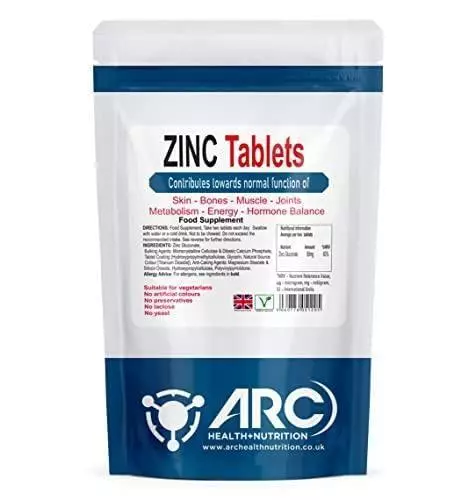 Zinc Gluconate 50mg Mineral Supplement 60 Tablets- High Strength Vegan