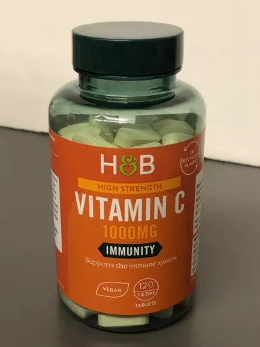 Holland & Barrett High Strength Vitamin C 1000mg 120 Tablets Vegan Immunity.