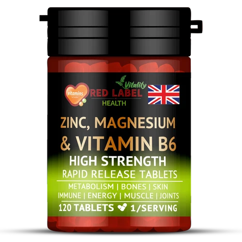 ZMA Tablets Zinc Magnesium & B6 120 Tablets Muscle Energy, Sleep Support |
