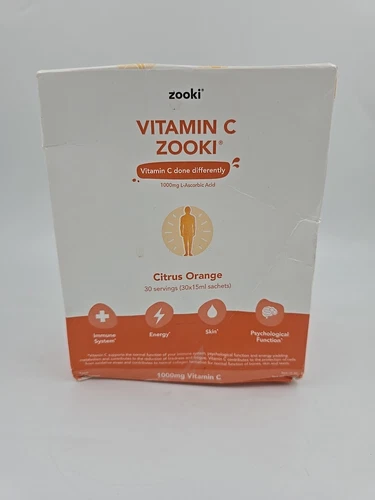 Zooki Vitamin C Citrus Orange, 30 x 15ml Damaged Box