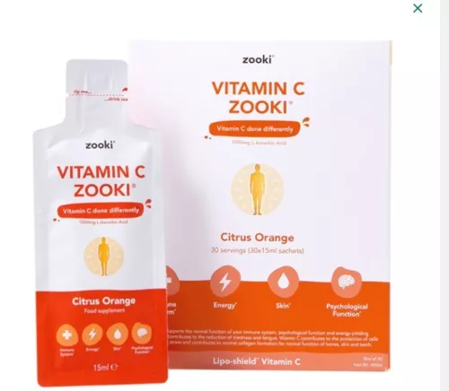 Zook Liposomal Vitamin C CITRUS ORANGE | YourZooki | 30 Sachets