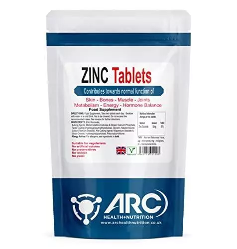 Zinc Gluconate 50mg Mineral Supplement 360 Tablets- High Strength Vegan