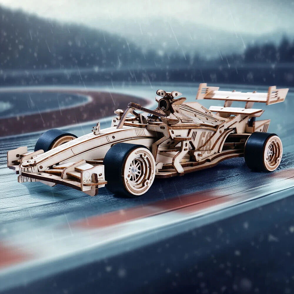 ROKR Speeding Ahead Racing Car Model Kits Mechanical 3D Wooden Puzzle Teens Toys
