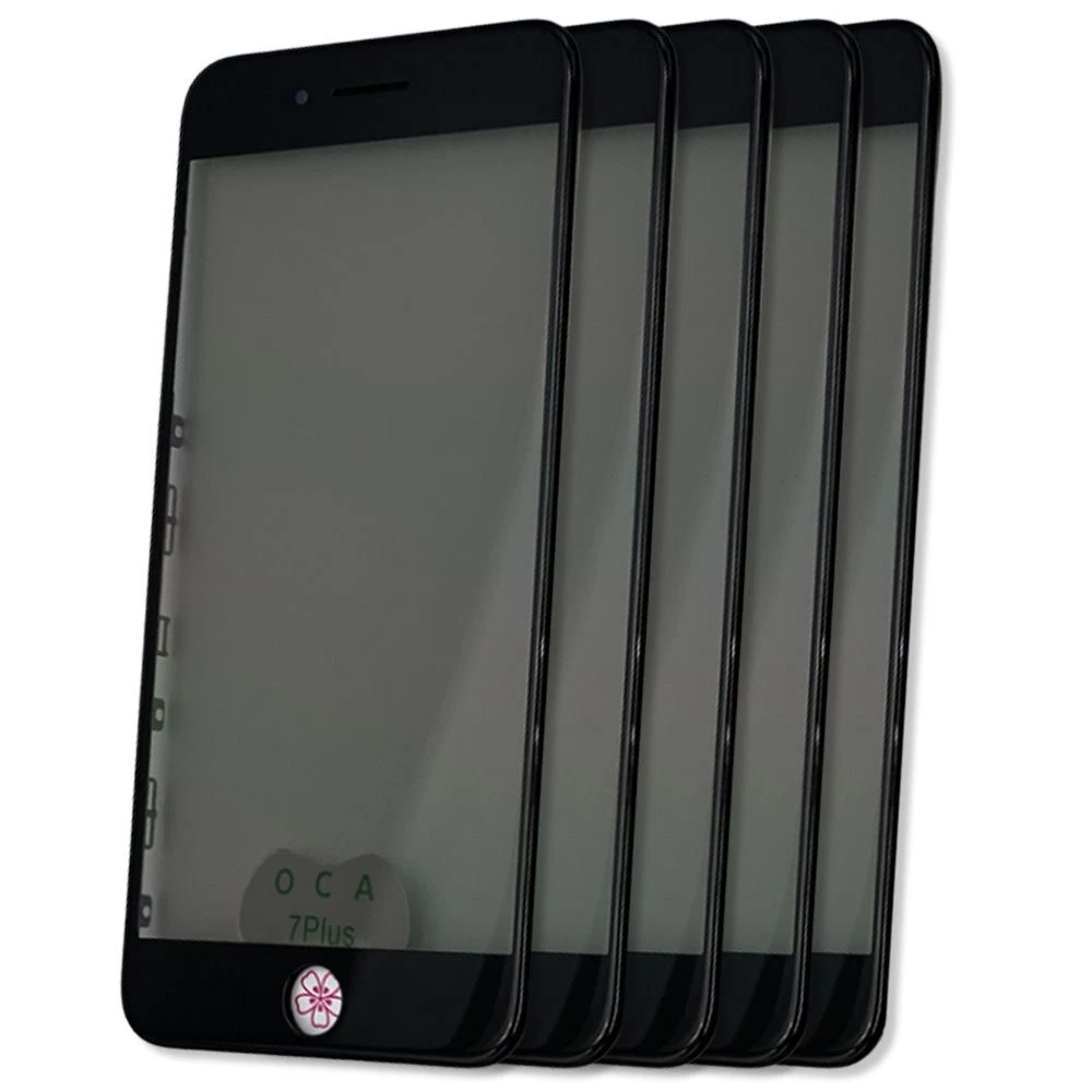 5x Front Glass Cold-Pressed Frame For iPhone 6S Plus Polarizing Film OCA Black