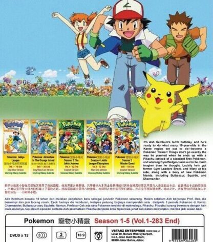 POKEMON (SEASON 1-5) - ANIME TV SERIES DVD (1-283 EPS)(ENG DUB)  Brand New - Image 3
