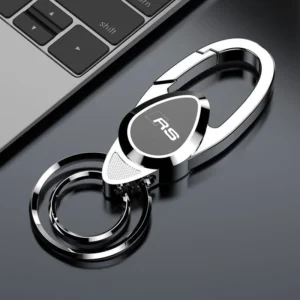 3D Metal Alloy Car Keyring Pendant Keychain Holder For Audi RS SLINE A4 A7 A8 A6 Q3 Q5 Q7 Q4 TT S2 S4 S6 S7 RS4 Key Accessories  Color Name : Audi RS-silver
