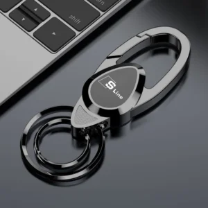 3D Metal Alloy Car Keyring Pendant Keychain Holder For Audi RS SLINE A4 A7 A8 A6 Q3 Q5 Q7 Q4 TT S2 S4 S6 S7 RS4 Key Accessories  Color Name : SLine-gun1