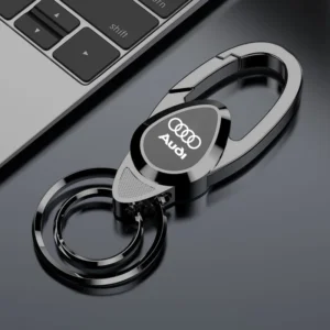 3D Metal Alloy Car Keyring Pendant Keychain Holder For Audi RS SLINE A4 A7 A8 A6 Q3 Q5 Q7 Q4 TT S2 S4 S6 S7 RS4 Key Accessories  Color Name : Audi-gun